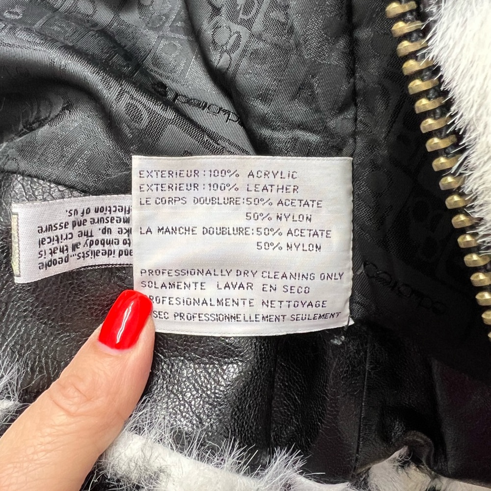 Marc Ecco faux fur houndstooth jacket size medium - Picture 8 of 12